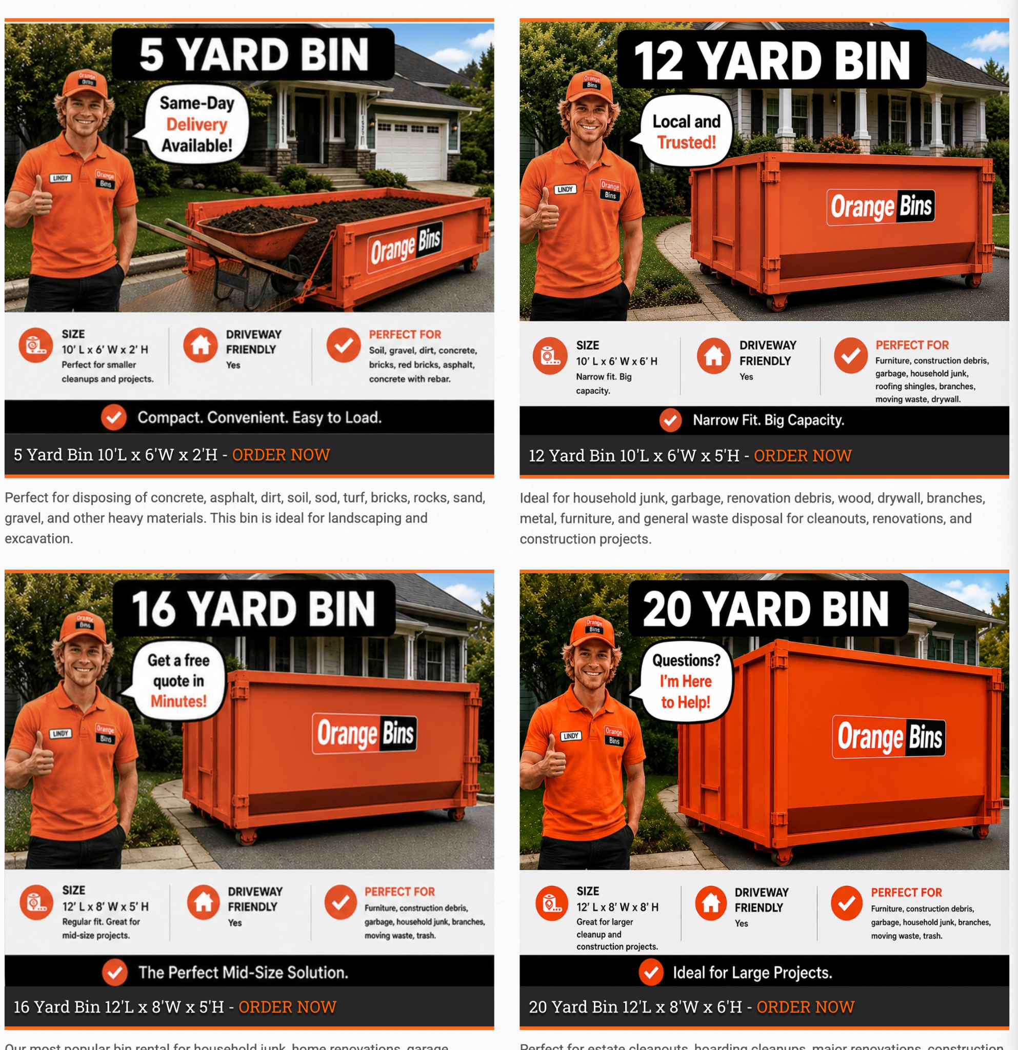 Orange Bins